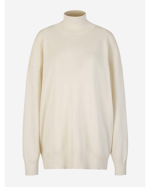 The Row White Plain Knit Sweater