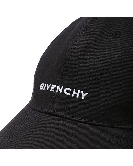 Givenchy Black Cotton Blend Baseball Cap for men