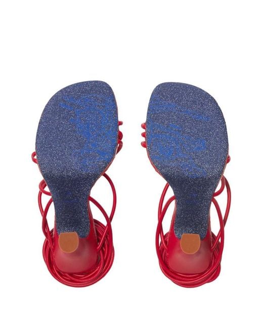Burberry Red Ivy Shield Heeled Sandals 105