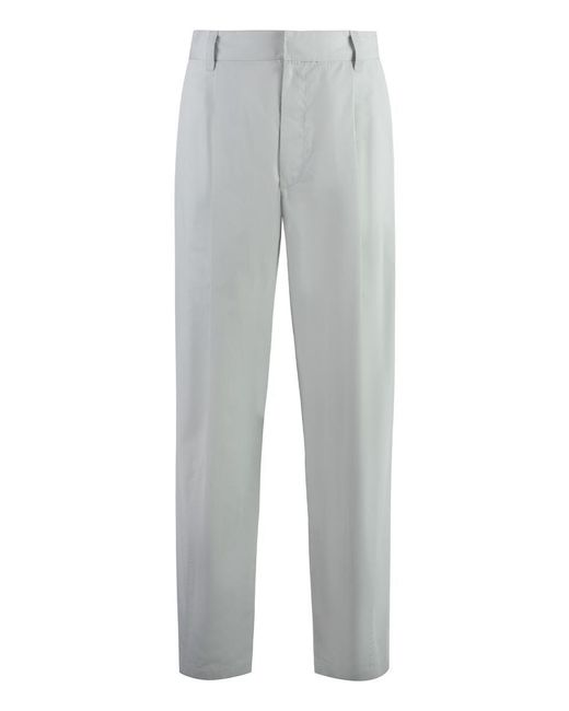 Bottega Veneta Gray Cotton-Silk Trousers for men