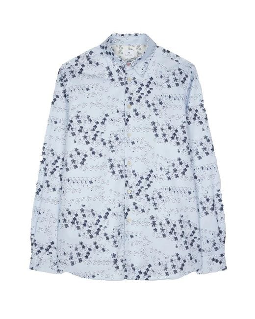 Paul Smith Blue Flower Regular Fit Shirt for men