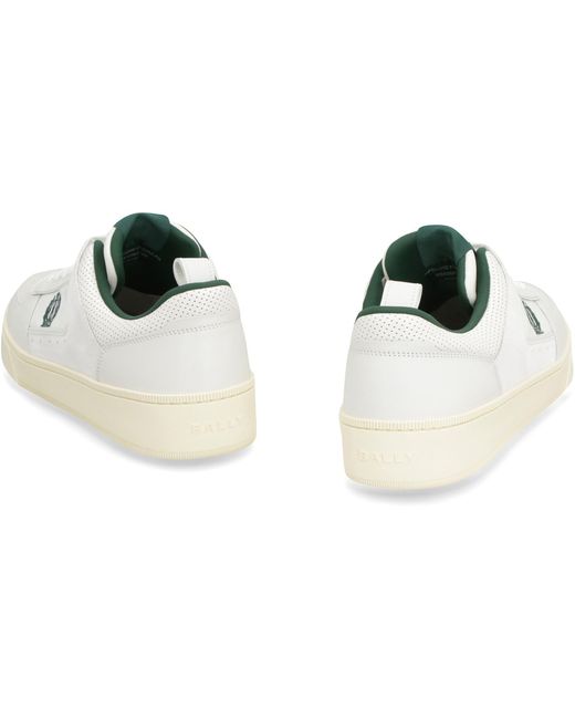 Bally White Riweira Leather Low-Top Sneakers for men