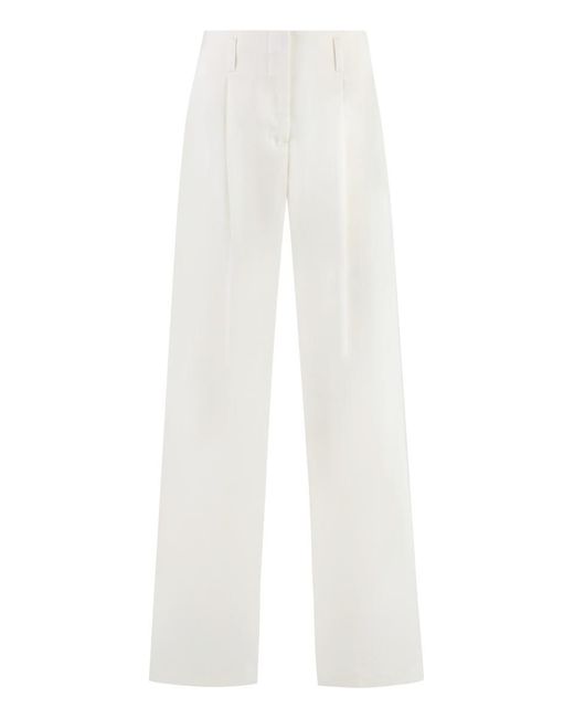 Golden Goose Deluxe Brand White Flavia Wool Blend Trousers