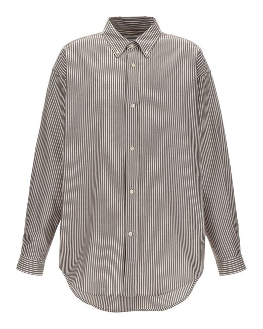 Hed Mayner Gray 'Pinstripe Oxford' Shirt for men