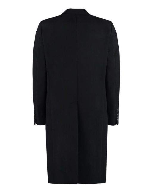 Dolce & Gabbana Black Essential Virgin Wool Coat for men