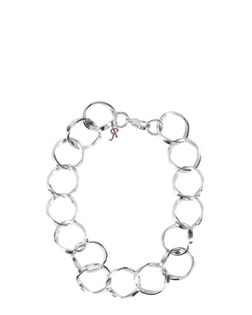 Raf Simons White Linked Rings Necklace