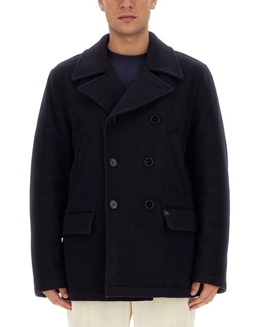 Fay Blue Wool Coat for men