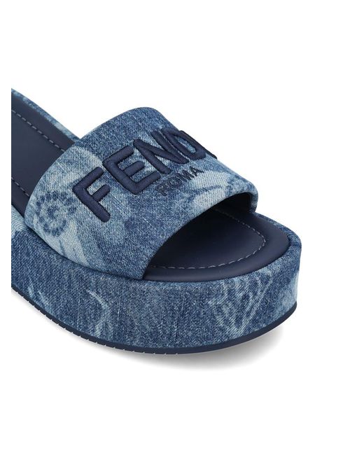 Fendi Blue Sandals