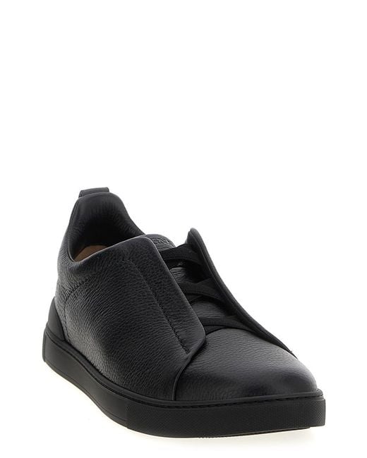 Zegna Black 'triple Stitch' Sneakers for men