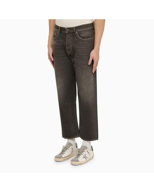 Golden Goose Deluxe Brand Gray Washed Cropped Jeans for men