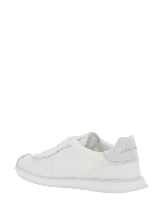 Dolce & Gabbana White Low Top Sneakers With Maxi Logo On The Side And Logo Patch On The Tongue for men