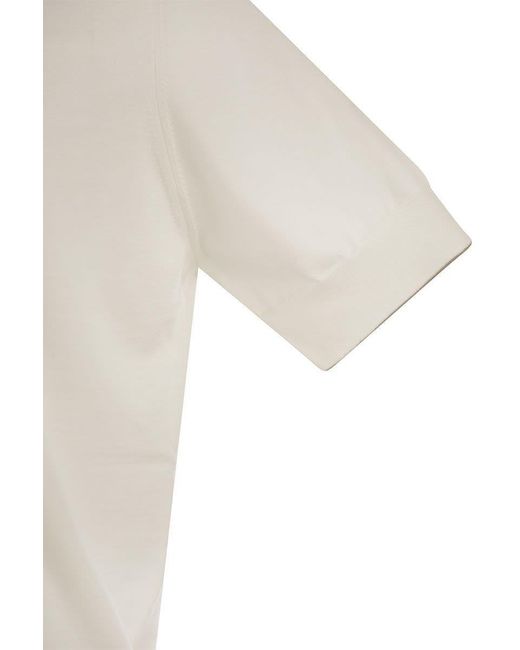 Brunello Cucinelli White Knit T-shirt for men