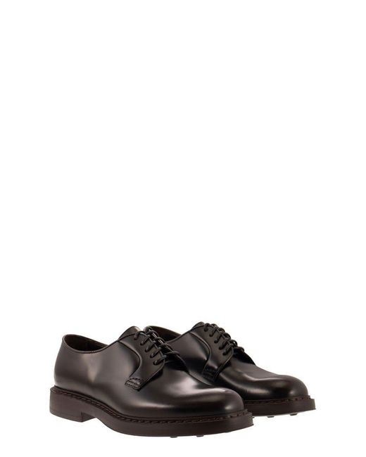 Doucal's Black Leather Derby Lace-up for men