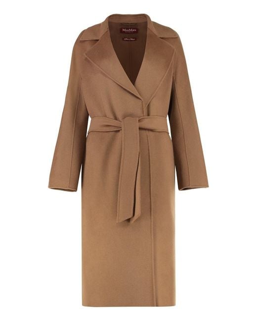 Max Mara Brown Cles Wool And Cashmere Coat