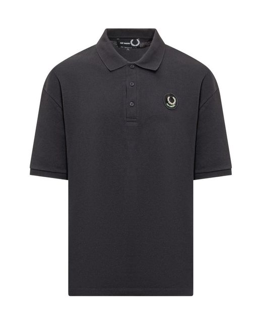 Fred Perry Black Fred Perry Raf Simons Polo Shirt With Print for men