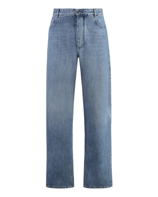 Bottega Veneta Blue 5-Pocket Straight-Leg Jeans for men