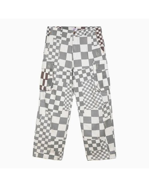 ERL Gray And Chequered Cargo Trousers for men