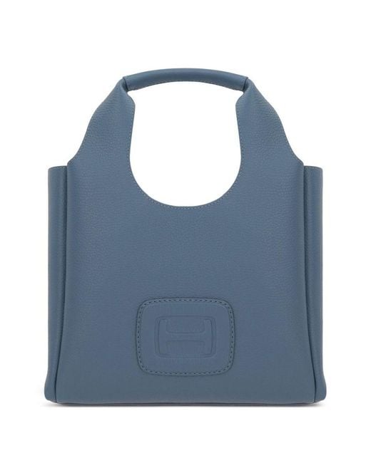 Hogan Blue H-Bag Small Leather Tote Bag