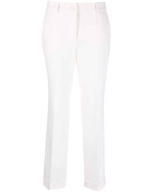 P.A.R.O.S.H. White High-waist Tailored Cropped Trousers