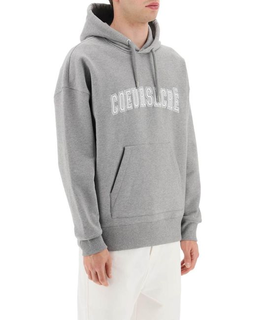 AMI Gray Hoodie With Lettering Embroidery for men
