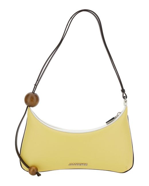 Jacquemus Metallic 'Le Grand Bisou Perle' Shoulder Bag With Adjustable Shoulder Strap And Front Logo