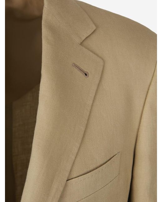 Canali Natural Plain Linen Suit for men