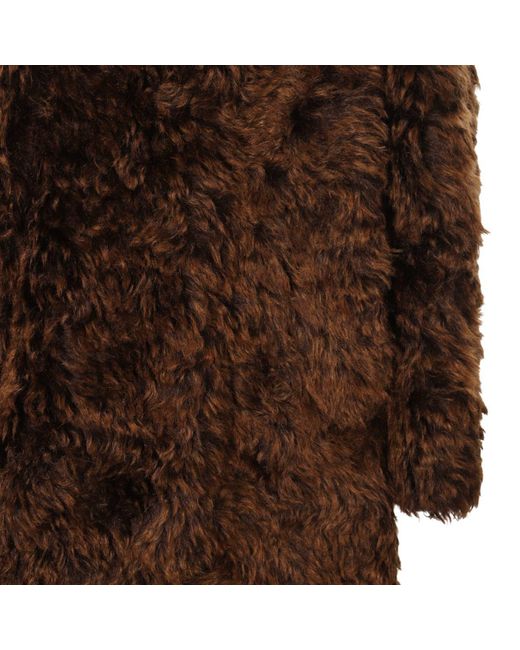 Jil Sander Brown Hazelnut Mohair And Cotton Blend Coat