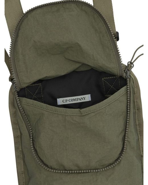 C P Company Green "Plain Paper Touch" Crossbody Bag for men