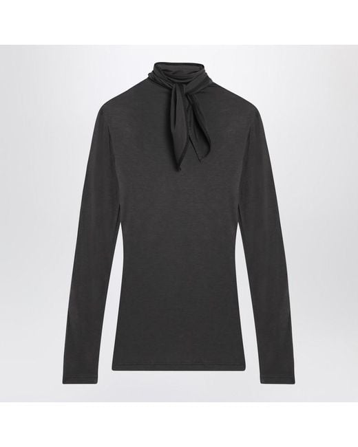 Lemaire Black Top With Scarf And Patches