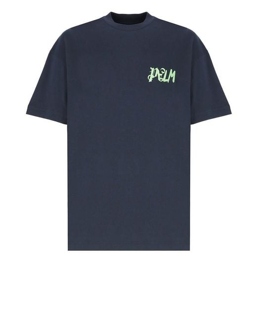 Palm Angels Blue T-Shirts And Polos for men