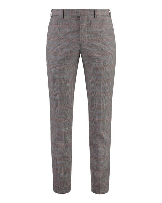 PT01 Gray Wool Trousers for men