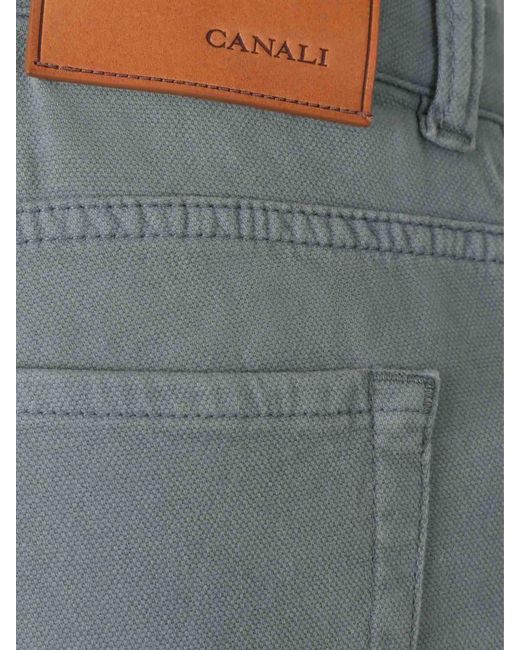 Canali Blue Straight Pants for men