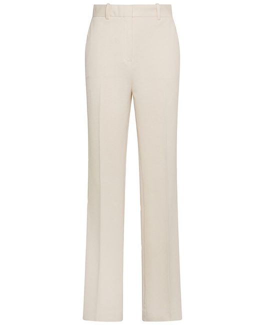 Circolo 1901 White Wide-Leg Stretch Cotton Trousers