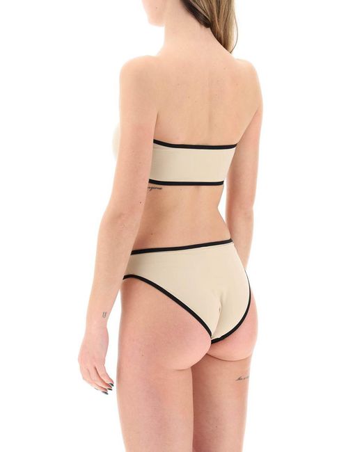 Totême  Natural Strapless Bikini Top With Contrasting Edges