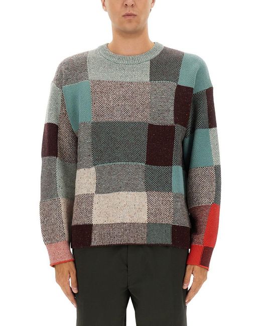 Paul Smith Gray Patchwork Knitting for men