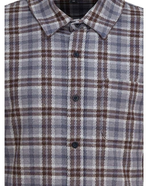 Vince Blue Plaid Overshirt Jacket for men
