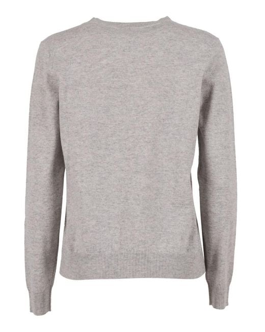 Peserico Gray Soft Knitted Sweater With Crew Neckline