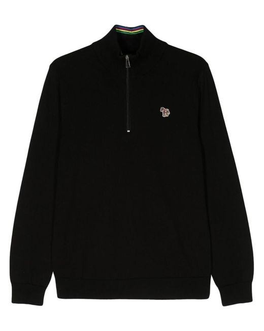 PS by Paul Smith Black Zebra Logo Organic Cotton Sweatshirt for men