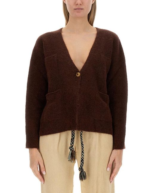 Alysi Brown V-neck Sweater