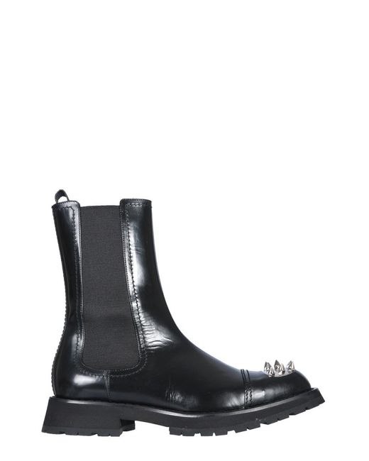Alexander McQueen Black Studded Boot for men
