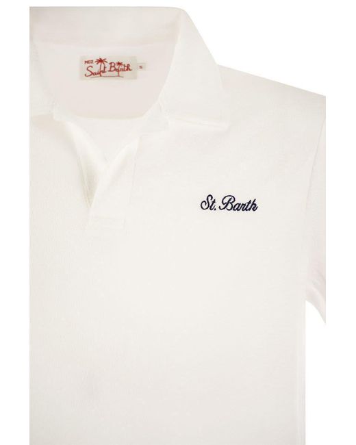 Mc2 Saint Barth White Jeremy - Cotton Terry Polo Shirt for men