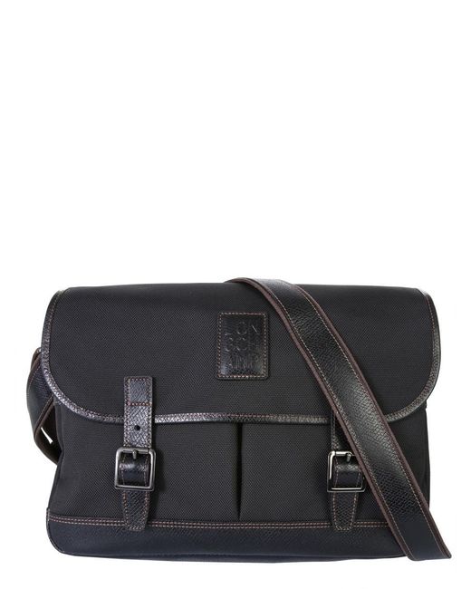 Longchamp Leather "boxford" Messenger Bag in Black Lyst