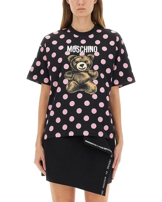 Moschino Black "Teddy Polka Dots" T-Shirt