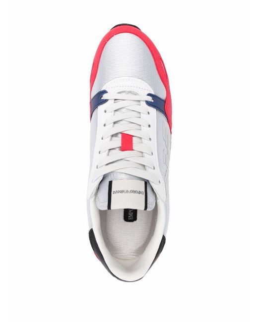 emporio armani panelled sneakers