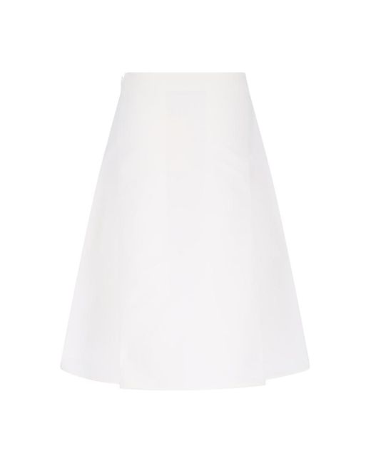 Marni White Wide Midi Skirt