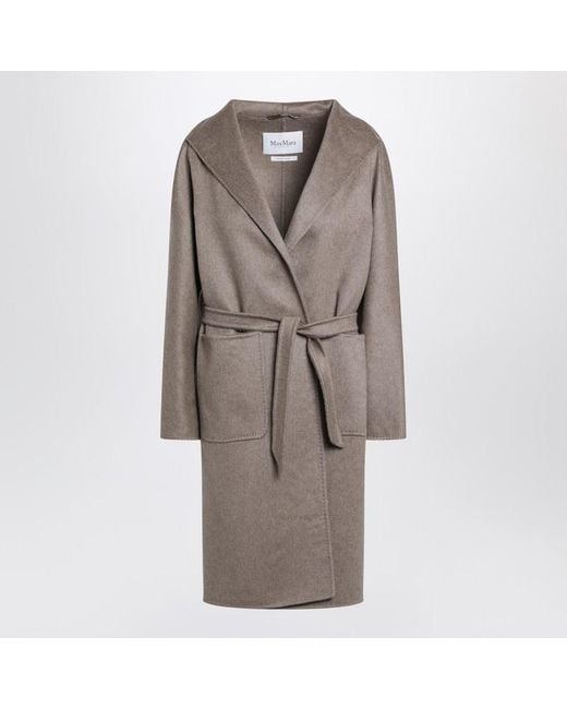 Max Mara Brown Hazelnut Midi Cardigan Coat In