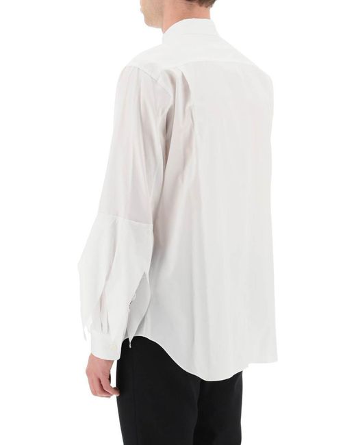 Comme des Garçons White Comme Des Garcons Plus Spiked Frayed-sleeved Shirt for men