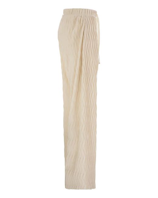 Herno Natural Trousers With Crumpled Effect