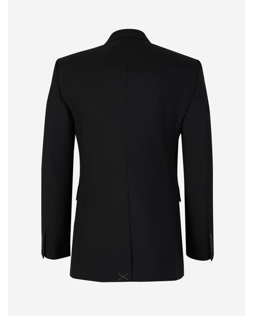 Alexander McQueen Black Plain Wool Blazer for men