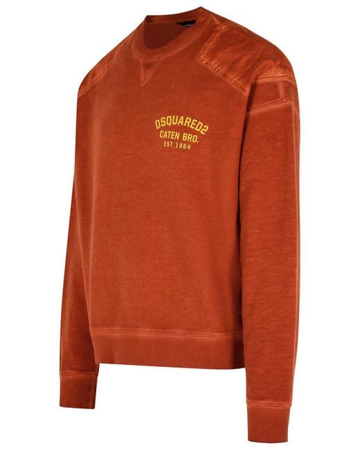 DSquared² Orange 'Cypro' Earthenware Cotton Sweatshirt for men